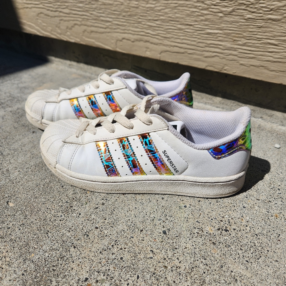 Iridescent Stripe Adidas Superstars